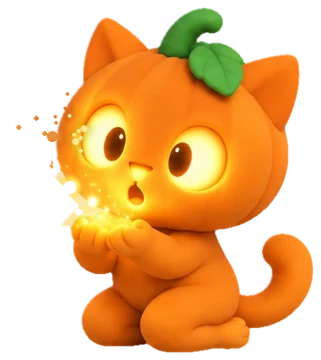 Punkin amazed by glowing sparks in its paws