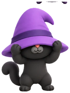 Hexie hiding under her hat